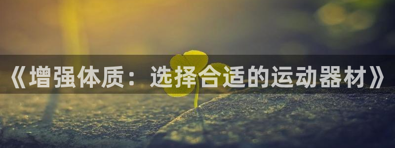凯捷体育平台是正规平台吗安全吗：《增强体质：选择合适