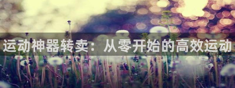 凯捷体育开户：运动神器转卖：从零开始的高效运动
